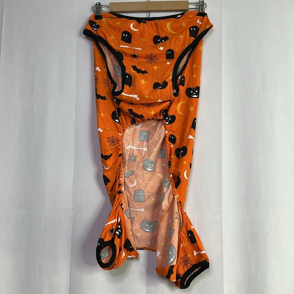 Halloween Themed Tee Orange Black Dog Pajamas